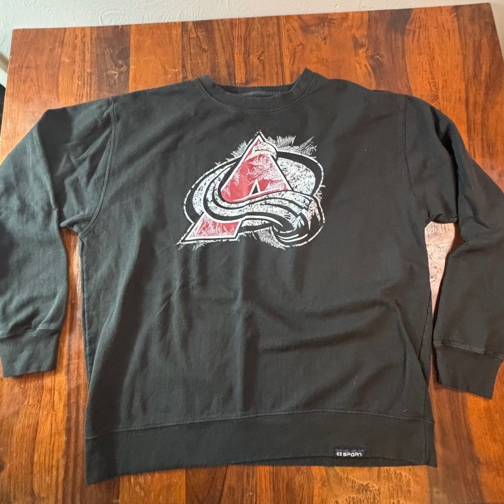 CI Sport Colorado Avalanche NHL Crewneck Sweatshirt Black Mens XL Graphic Logo